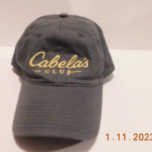 Cabela's Club Hat Gray Yellow Embroidered Adjustable Strapback Baseball Cap NICE